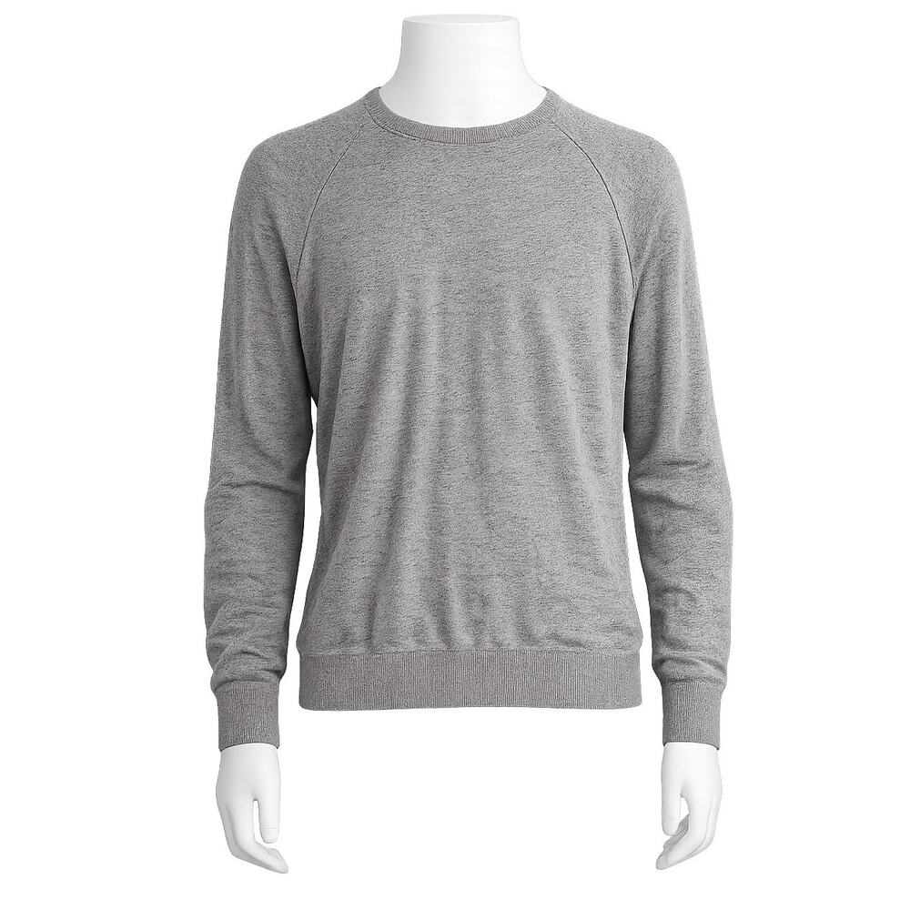 J.Crew Men’s Heather Gray Raglan Pullover Lightweight Sweater - Size Small